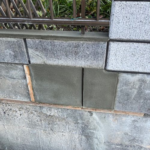 N邸CB塀施工中③