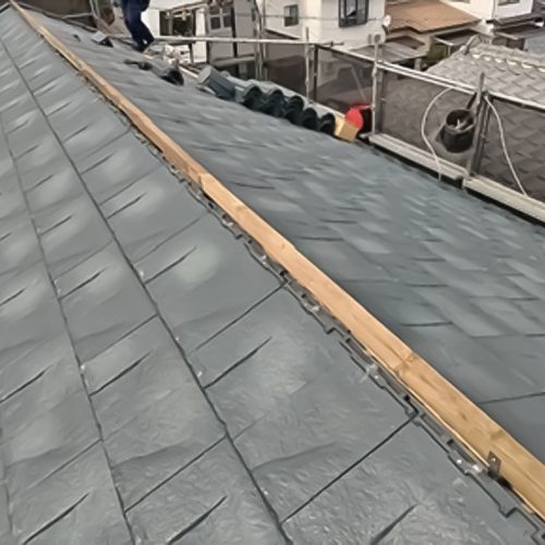 西区己斐上_屋根_施工中05